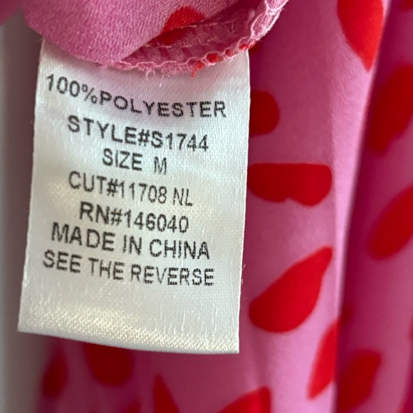 SIGNITURE8 Leopard Print Batwing Sleeve Top Pink + Red M - Picture 9 of 9